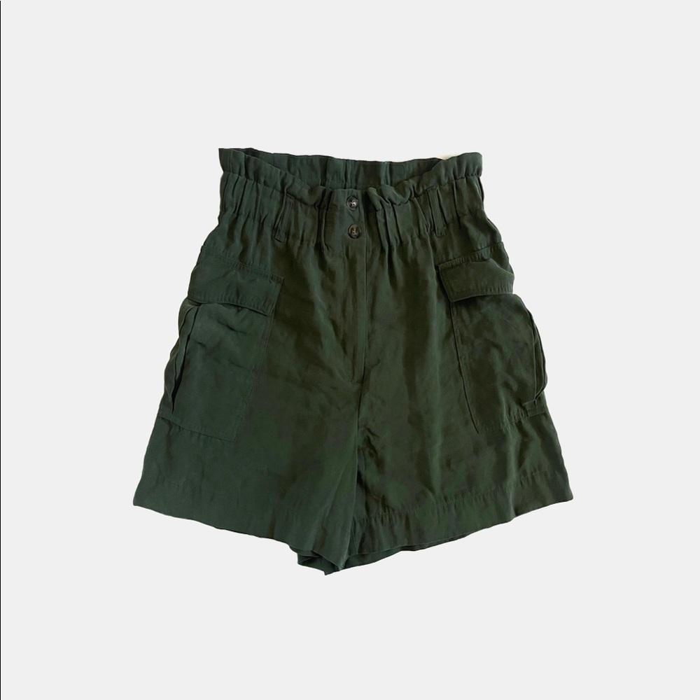 H&M High Waist Green Cargo Shorts